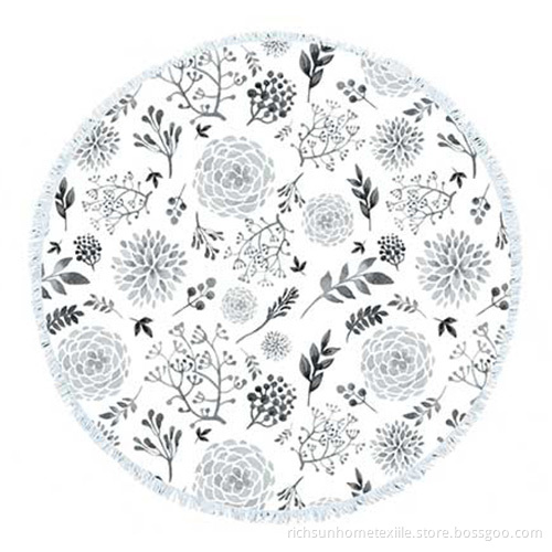 Flower rattan round towel